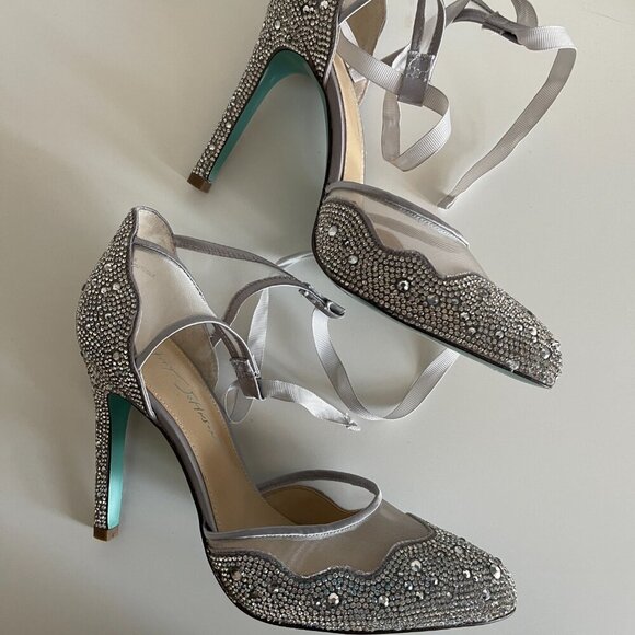 Betsey Johnson Iris Sparkly Shoes rhinestone pumps 8 - Picture 8 of 13
